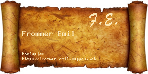 Frommer Emil névjegykártya